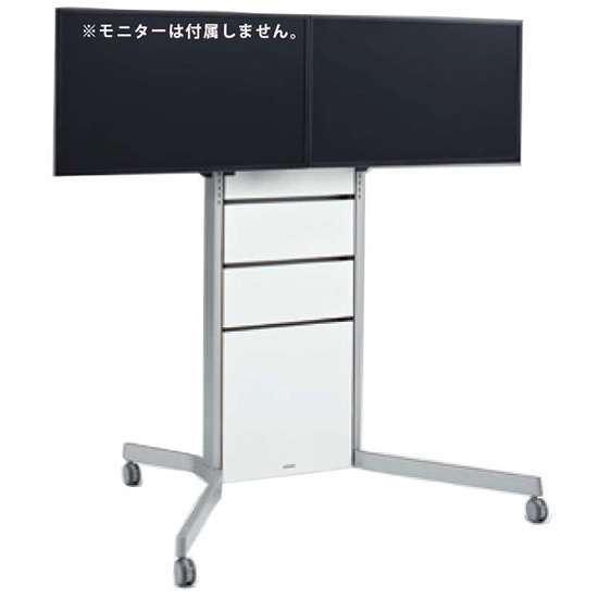 MS92LE-Z983 オカムラ モニタースタンド Lサイズ2画面 キャスター脚